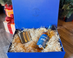 GALLEY HEAD WHISKEY AND HIP FLASK HAMPER BOX