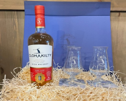 PORT CASK WHISKEY AND 2 TÚATH GLASSES HAMPER BOX